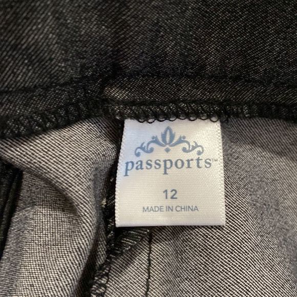 Passports Gray Charcoal Straight Leg Stretch Dress Trousers Pants Size 12 - Picture 11 of 12